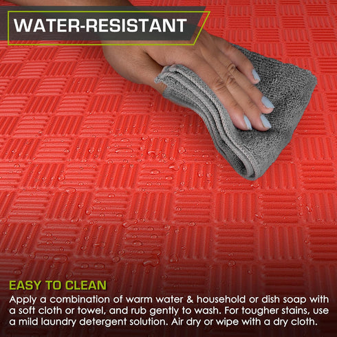 ProsourceFit Exercise Puzzle Mat -in, Checkered EVA Foam Floor Tiles w/Non-Slip Texture, Gym Mat w/Interlocking Foam