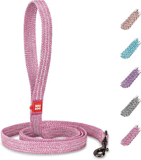 WAUDOG Recycled Cotton Dog Leash, 6 Ft / 10 Ft, Eco-Friendly Collar for Small Medium & Large Dogs, Reflective