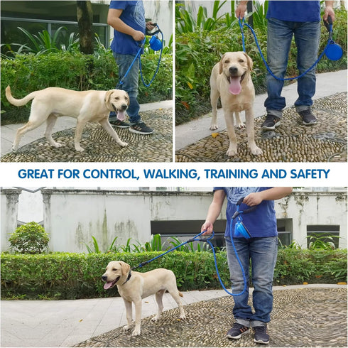 Dog Leash 6ft, Double Handle with Padded Handle, Reflective Double Loop for Large Medium Dog Control Safety Training,