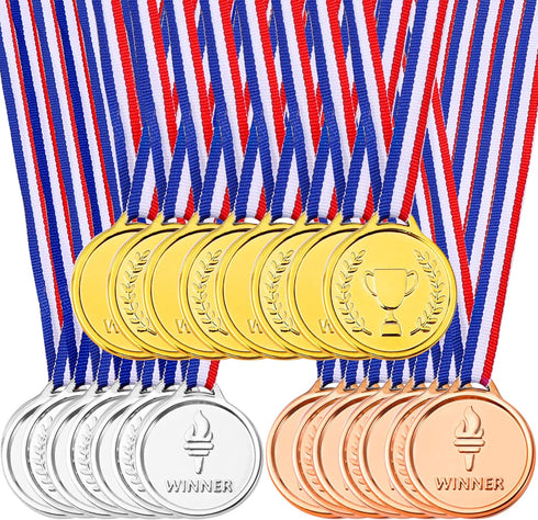 Pllieay Winner Medals - Gold, Silver, and Bronze Medals for Party Decoration and Awards
