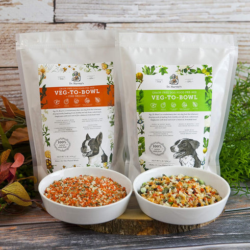 Dr. Harvey's Veg-to-Bowl Dog Food, Human Grade Dehydrated Base Mix, Grain Free Holistic Mix (3 Pound)