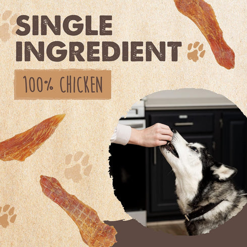 14 oz Mighty Paw Naturals Chicken Jerky Dog Treats | Chicken Jerky for Small, Medium and Large Breeds. All Natural Dog