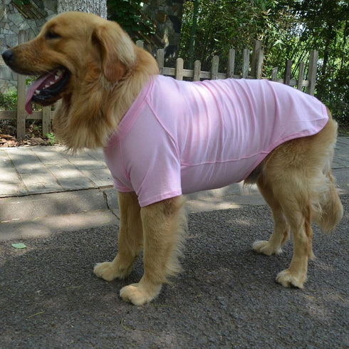 Lovelonglong Pet Clothing Basic Blank T-Shirt Tee for Large Dogs - Pink, Size XXXXL