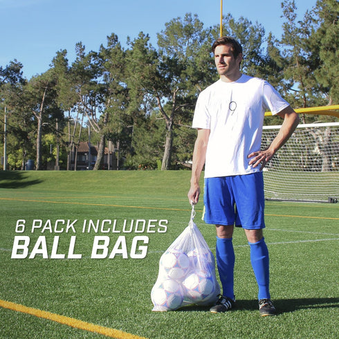 6 Pack 3, 4, 5, GoSports Premier Soccer Balls - Single or - Sizes with Ball Pump
