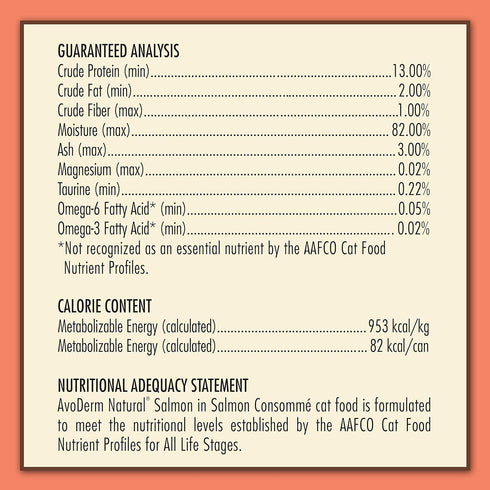 AvoDerm Natural Wild By Nature Salmon in Salmon Consomme Wet Cat Food, 3 oz