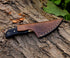 Handmade Damascus Steel Hunting Knife with Brass Guard Handle - Fixed Blade Bush Craft Camping Cutter