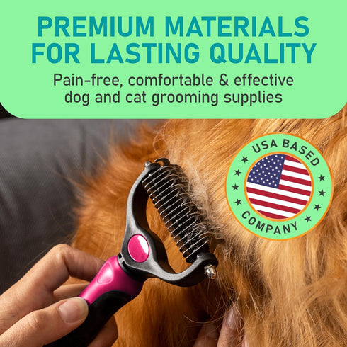Maxpower Planet Hair Brush - Double Sided Shedding, Dematting Undercoat Rake for Dogs, Cats, Extra Wide Brush