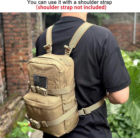 Tactical Mini Molle Hydration Pack, Water Resistant Hydropack with US Flag for Tactical Vest Backpack