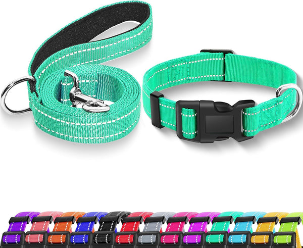Reflective Dog Collar with Safety Locking Buckle, Adjustable Soft Nylon Collars for Small Medium Large Dogs