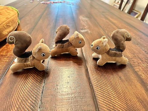 Hide and Seek Dog Toy, Stuffed Animal Tree House, Burrow Toy for Small Dogs (Replacement Animals, Squirrel)