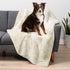 PetAmi Waterproof Dog Blanket 29x40 Cream Beige, Calming Fleece Cat Blanket, Washable Sherpa Faux Fur Throw