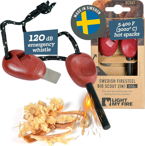 Light My Fire Flint Fire Starter - 2-in-1 Survival Tool for Campfires and Bushcraft Gear