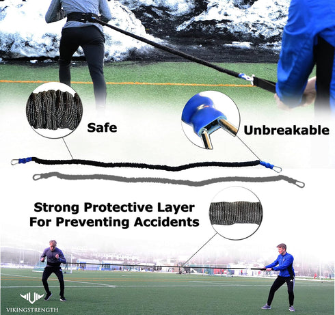Vikingstrength 360° Resistance Running Training Bungee Band for Speed, Agility, and Strength - Gym Equipment