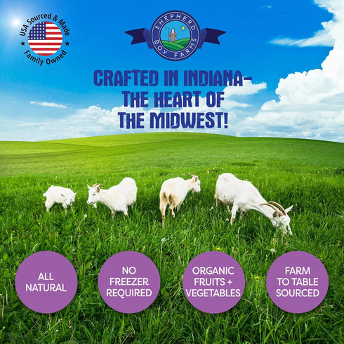 Shepherd Boy Farms Freeze Dried Raw Goats Milk with Probiotics for Dogs & Cats, Organic USA Fruits, High Protein Food