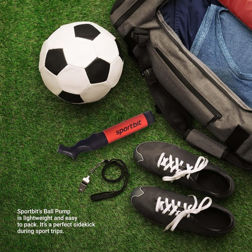SPORTBIT Ball Pump for Sports Balls - Hand Pump for Volleyball, Basketball, Football & Soccer Balls - 5 Needles Set