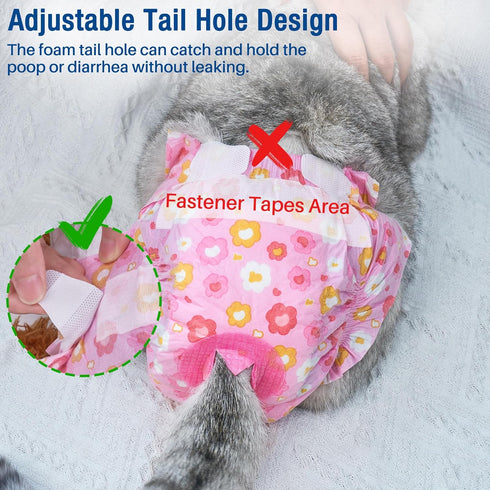 Hole(Pink,36S) Pet Soft Dog Diapers Female, Disposable Female Dog Diaper, Doggie Diapers for Cat Puppy with Adjustable