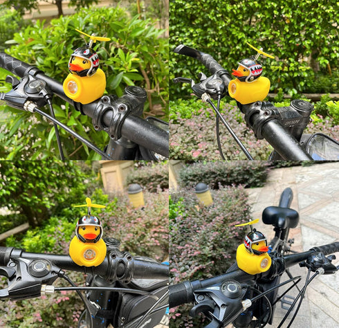 Kids Lovely Yellow Duck Bike Bell, Rubber Bicycle Horn with LED Light - for Children and Adults Outdoor Sport