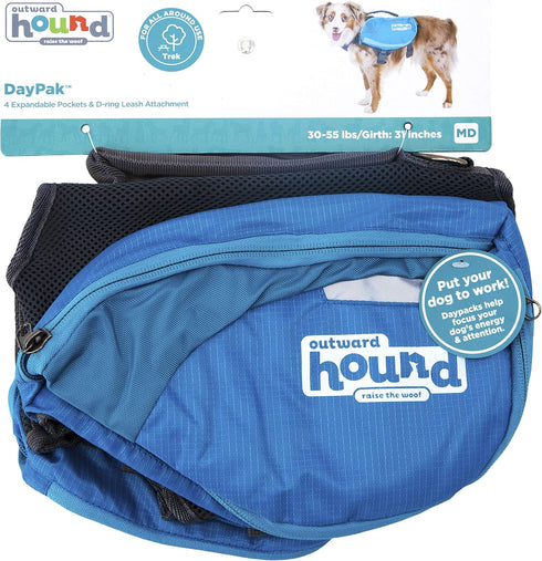Outward Hound DayPak Blue Dog Saddleback Backpack, Medium