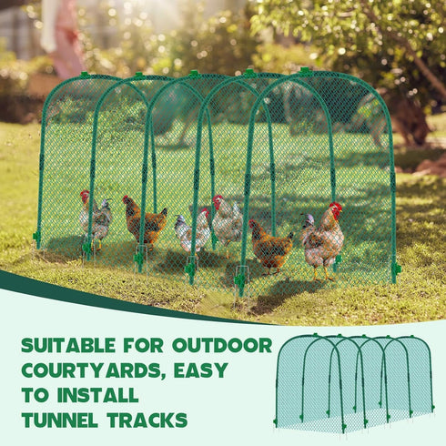 157 31.5 25.5 Inch, Yalikop Large Chicken Tunnel Coop Run, x Easy to Install Green Yard Poultry Tunnel for Outdoor