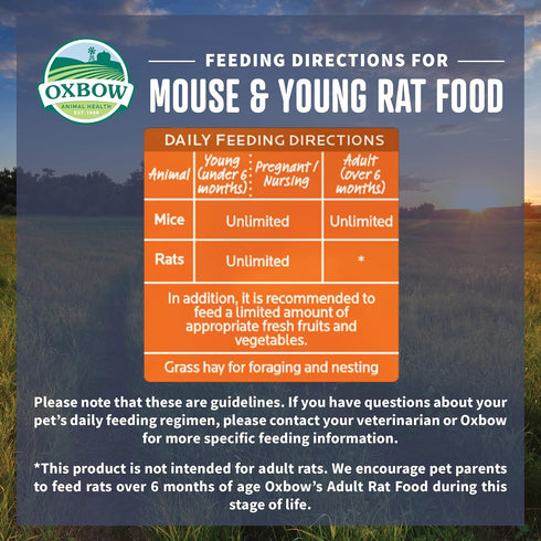 Oxbow Animal Health Garden Select Mouse and Young Rat Food - Non-GMO Recipe for Young Rats and Mice, 2 Pound Bag