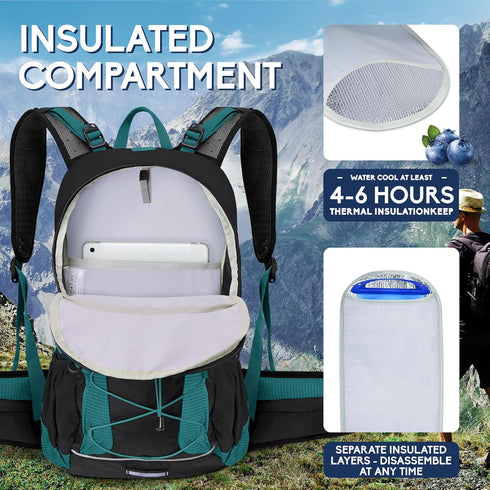 Hydration Backpack 3L Water Bladder, Insulation Daypack with Rain Cover for Hiking Cycling
