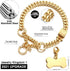 Jewelry Kingdom Gold Dog Martingale Collar Metal Chain with Design Secure Buckle Dog Tag, 18K Cuban Link 15MM (Strong