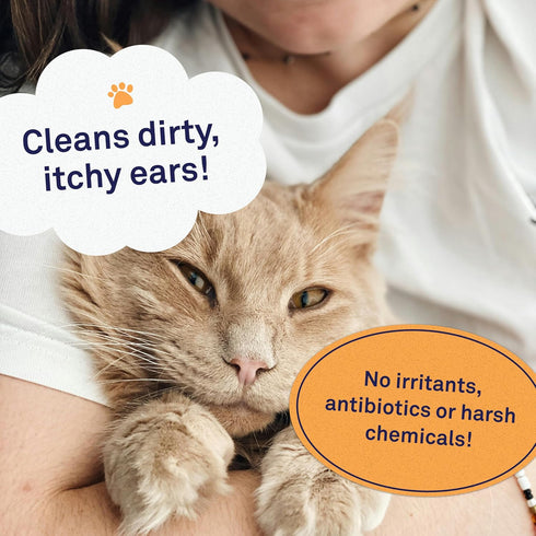 Petpost Cat Ear Cleaner, Natural Coconut Oil Treatment Drops, Alcohol & Medicine Free, 8 oz