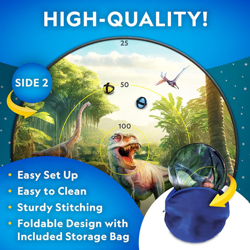 National Geographic Dart Board for Kids, 28" Reversible Dartboard with Sticky Balls, Indoor Dart Game