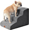 EHEYCIGA 15.7" H Curved Dog Stairs, 3-Step Non-Slip Pet Steps for Couch, Sofa, Chair, Grey, for Small Dogs and Cats