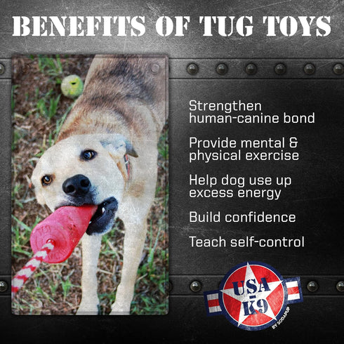 SodaPup USA-K9 Firecracker – Durable Dog Tug Toy & Floating Training Dummy Made in USA from Non-Toxic Natural Rubber