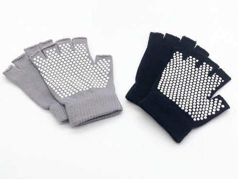 YL TRD V Non Slip Fingerless Yoga Gloves - 2 Packs of Workout Gloves