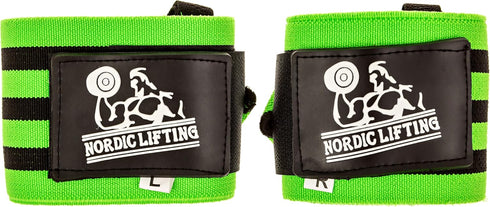 Nordic Lifting Wrist Wraps, Super Heavy Duty (1 Pair/2 Wraps), 24" Support for Weight Lifting and Cross Training