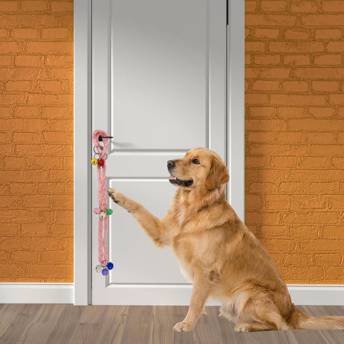 Frayot Dog Door Bell for Potty Training, Adjustable Dog Bells to Go Outside with Removable Bells Ring, Handmade Twisted
