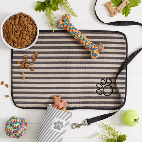 12x18, Bone Dry Machine Washable, Ultra Absorbent Pet Mat, Brown Stripe