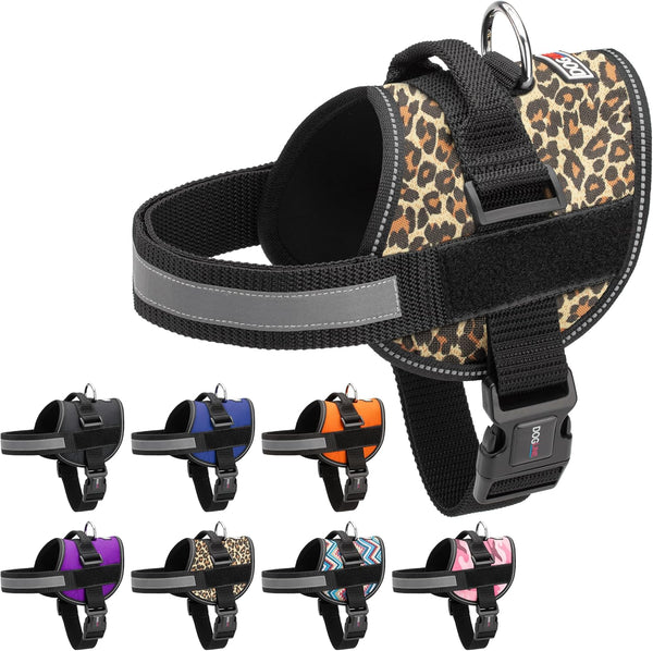Dogline Reflective No-Pull Adjustable Harness with Handle for Walking, Training, Breathable, No-Choke Vest for Small,