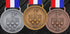 Gold Silver Bronze Medals for 1st 2nd 3rd Place Trophy Awards, Bright or Antique Finish with Attached Ribbon