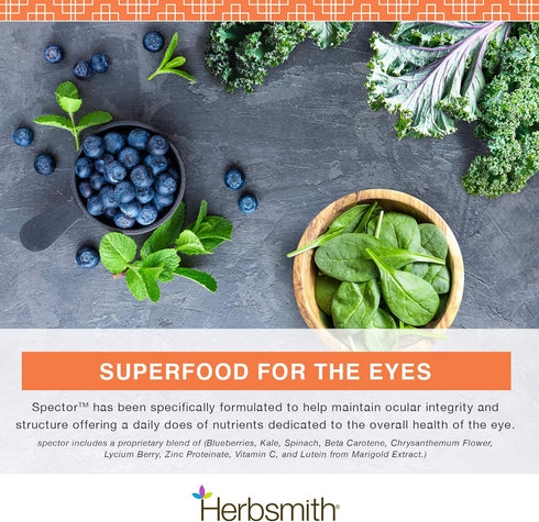 Herbsmith Spector - Eye & Vision Support for Dogs, Senior Supplement for Greying Eyes, Antioxidant, 60Ct Large Chews