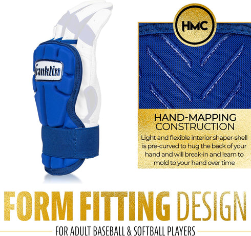 Franklin Sports Baseball Hand + Wrist Guard - PRT LG Series Adult Protective Shield for Batting