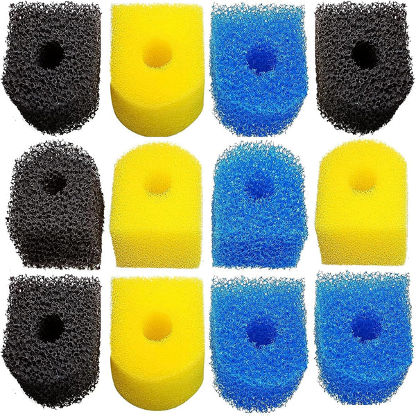 Aquarium Filter Replacement Sponge, Including 4 x Coarse, 4 x Fine & 4 x Black Sponge