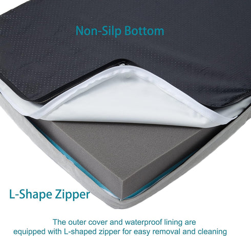 Orthopedic Memory Foam Dog Bed for Medium Dogs, Waterproof Cooling Pet Bed with Removable Washable Cover,