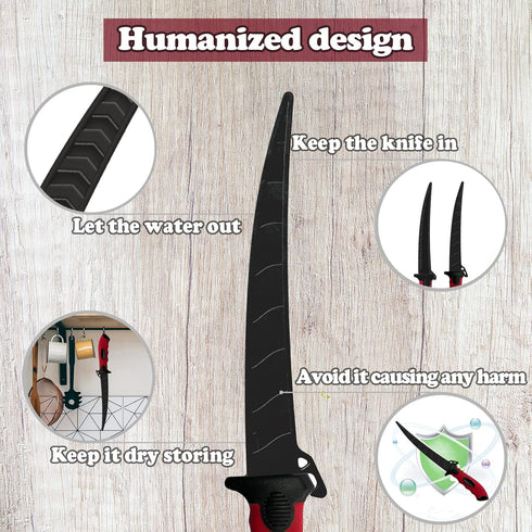 Fish Fillet Knife Set - 7 Inch Professional Stainless Steel Blade with Sharpener and Gloves for Fishing and Outdoor