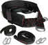 Sled Pulling Belt Adjustable Closure with 2 Sled Pulling Straps & 4 Hooks for Resistance Training, Strength, Agility