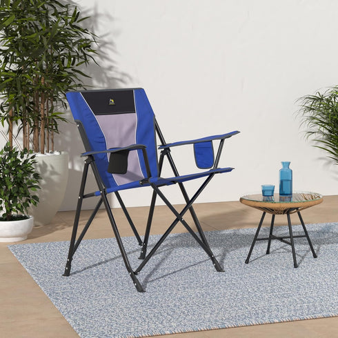 GCI Outdoor Comfort Pro Camping Chair | Collapsible Folding Chair with Durable Armrests, Drink Holder & Portable Carry