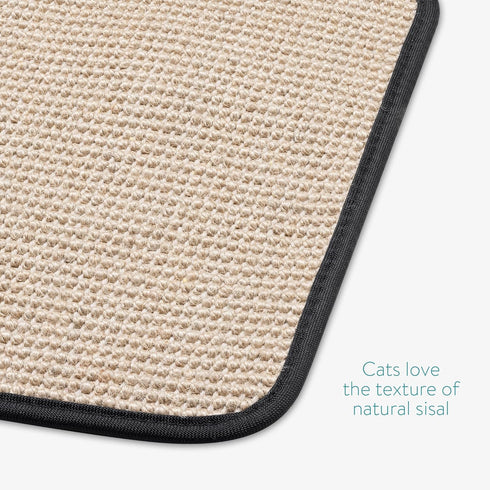 Navaris Sisal Cat Scratcher Mat - 12.6x23.6 Cat Scratch Pad for Wall, Indoor Cats Scratching Protector for Corners