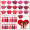 24pcs Valentine's Day Dog Collar Bow Ties Set, Adjustable Holiday Grooming Bow Ties for Small Dogs