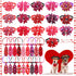 24pcs Valentine's Day Dog Collar Bow Ties Set, Adjustable Holiday Grooming Bow Ties for Small Dogs
