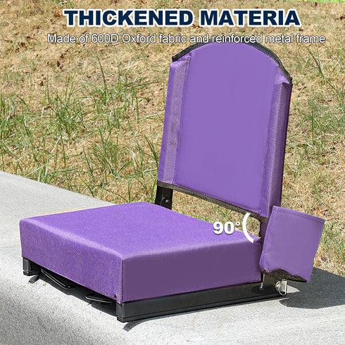NBGYTECH Stadium Seats with Back Support Thick Cushion Bleacher Chair with Shoulder Strap and Handle Portable Bleacher