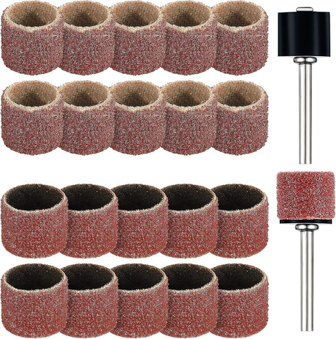 22 Pet Nail Grinder Replacement Kit, 1/2 Inch 60 Grit and 100 Grit Sanding Bands, Dog Claw Grooming Supplies
