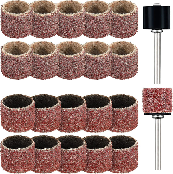 22 Pet Nail Grinder Replacement Kit, 1/2 Inch 60 Grit and 100 Grit Sanding Bands, Dog Claw Grooming Supplies