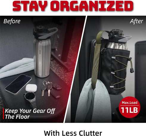 11LB 46oz Magnetic Gym Bag - Ultra-Strong Force, with Towel Loop, Bottle Holder, Magnetic Gym Water Bottle Bag For Gym